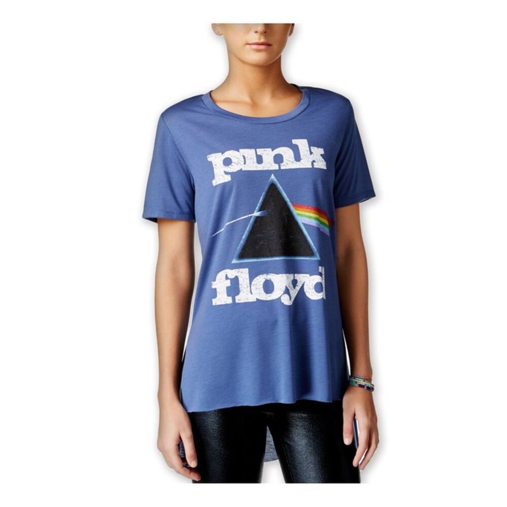 Hybrid Womens Juniors Pink Floyd High-Low Graphic T-Shirt, NWT